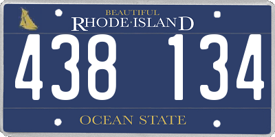 RI license plate 438134