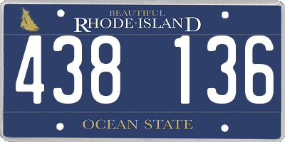 RI license plate 438136