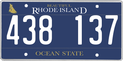 RI license plate 438137