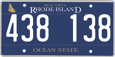 RI license plate 438138