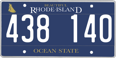 RI license plate 438140