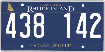 RI license plate 438142