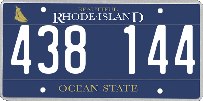 RI license plate 438144