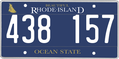 RI license plate 438157
