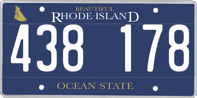 RI license plate 438178