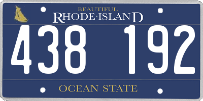 RI license plate 438192