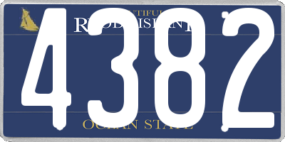 RI license plate 4382