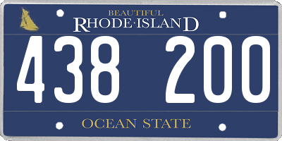 RI license plate 438200