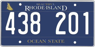 RI license plate 438201