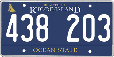RI license plate 438203
