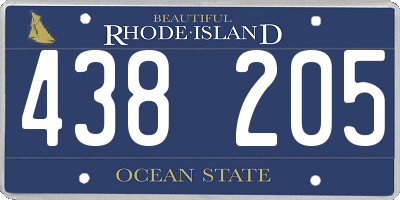 RI license plate 438205