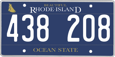 RI license plate 438208