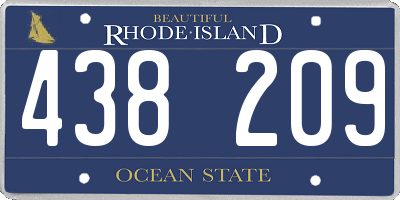 RI license plate 438209