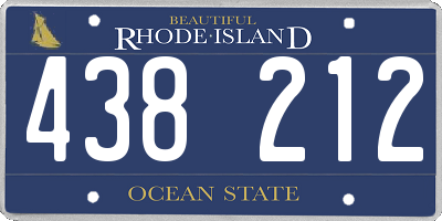 RI license plate 438212