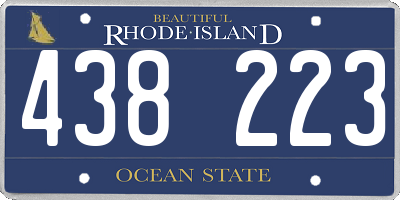 RI license plate 438223