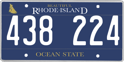 RI license plate 438224
