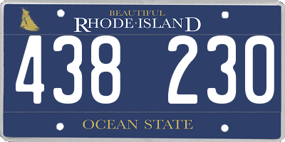 RI license plate 438230