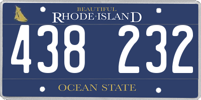 RI license plate 438232