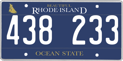 RI license plate 438233