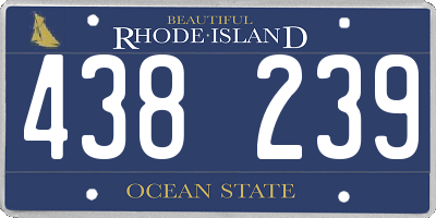 RI license plate 438239