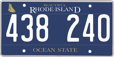 RI license plate 438240