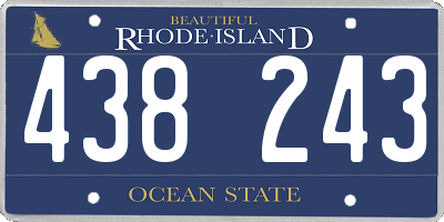 RI license plate 438243