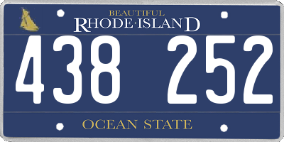 RI license plate 438252