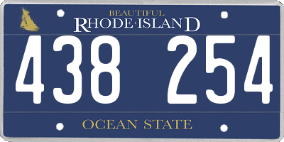 RI license plate 438254