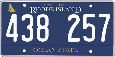 RI license plate 438257