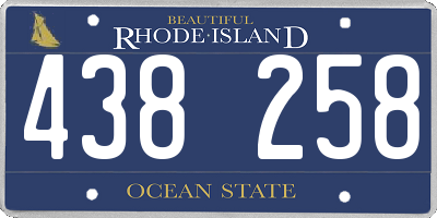 RI license plate 438258