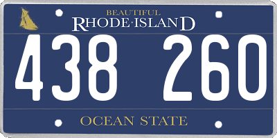 RI license plate 438260