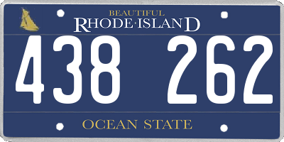 RI license plate 438262