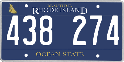 RI license plate 438274