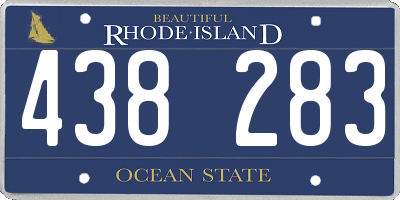 RI license plate 438283