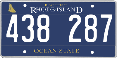 RI license plate 438287