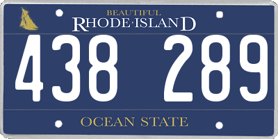 RI license plate 438289
