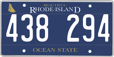 RI license plate 438294