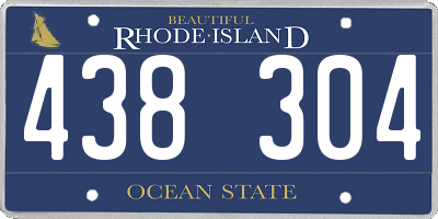 RI license plate 438304
