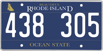 RI license plate 438305