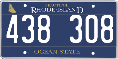 RI license plate 438308