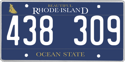 RI license plate 438309
