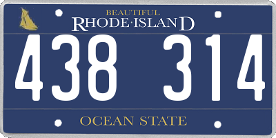 RI license plate 438314
