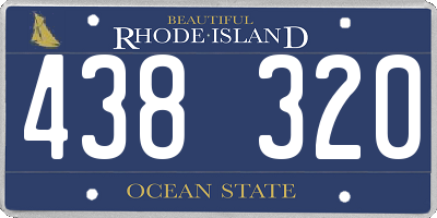 RI license plate 438320