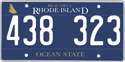 RI license plate 438323