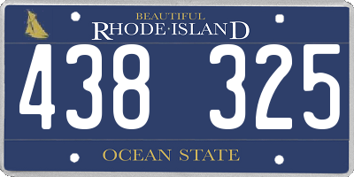 RI license plate 438325