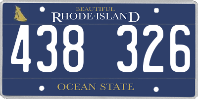 RI license plate 438326