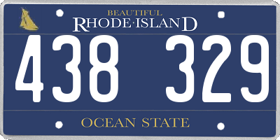 RI license plate 438329