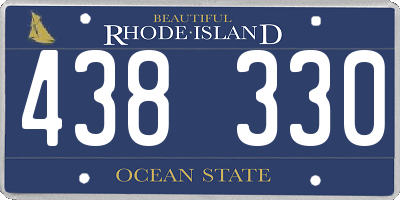 RI license plate 438330