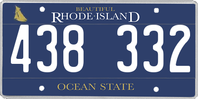 RI license plate 438332