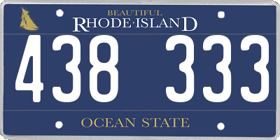 RI license plate 438333